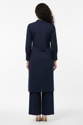 Navy Dobby Cotton Set